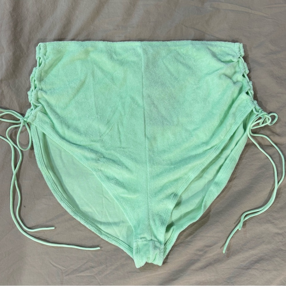 Savage X Fenty by Rihanna 3X NWT Curvy Terry Side Tie Green Lingerie Bottoms